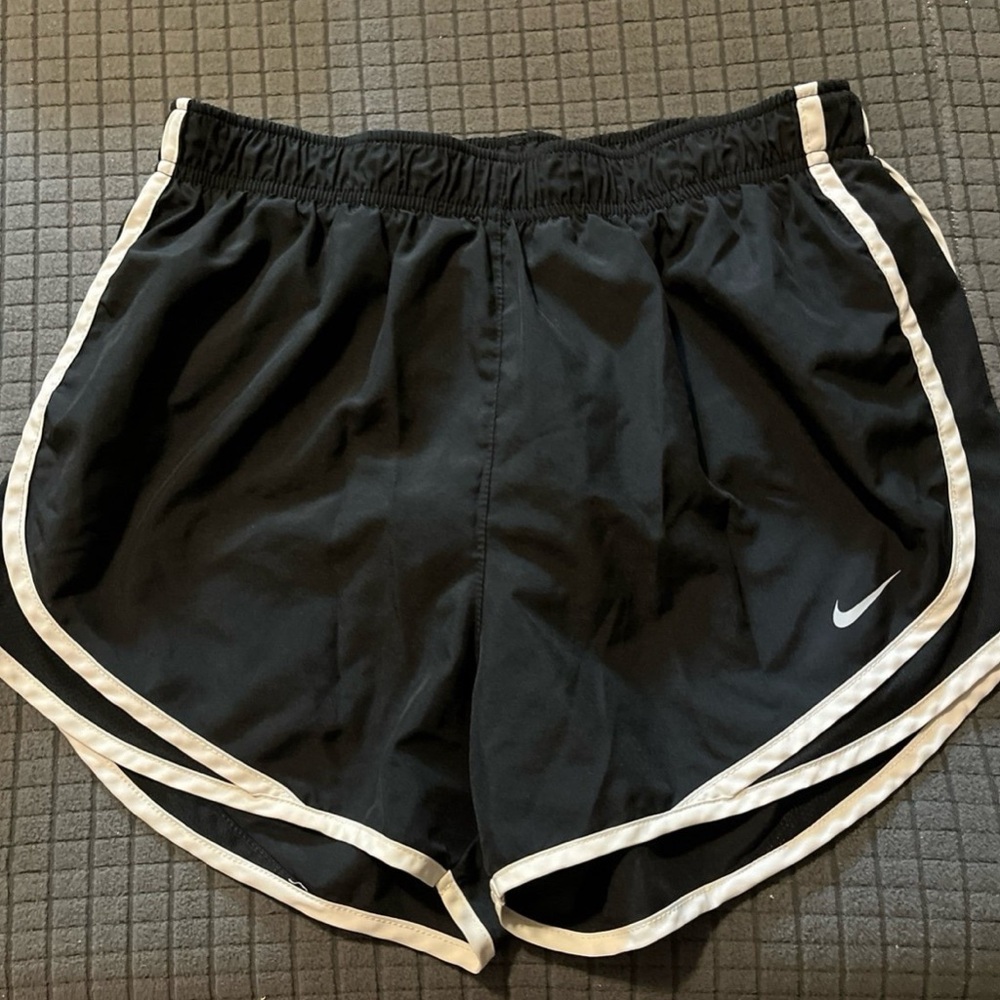 Nike Women's Black and White Athletic Shorts